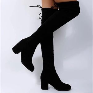 Cute over the knee black boots size 6.